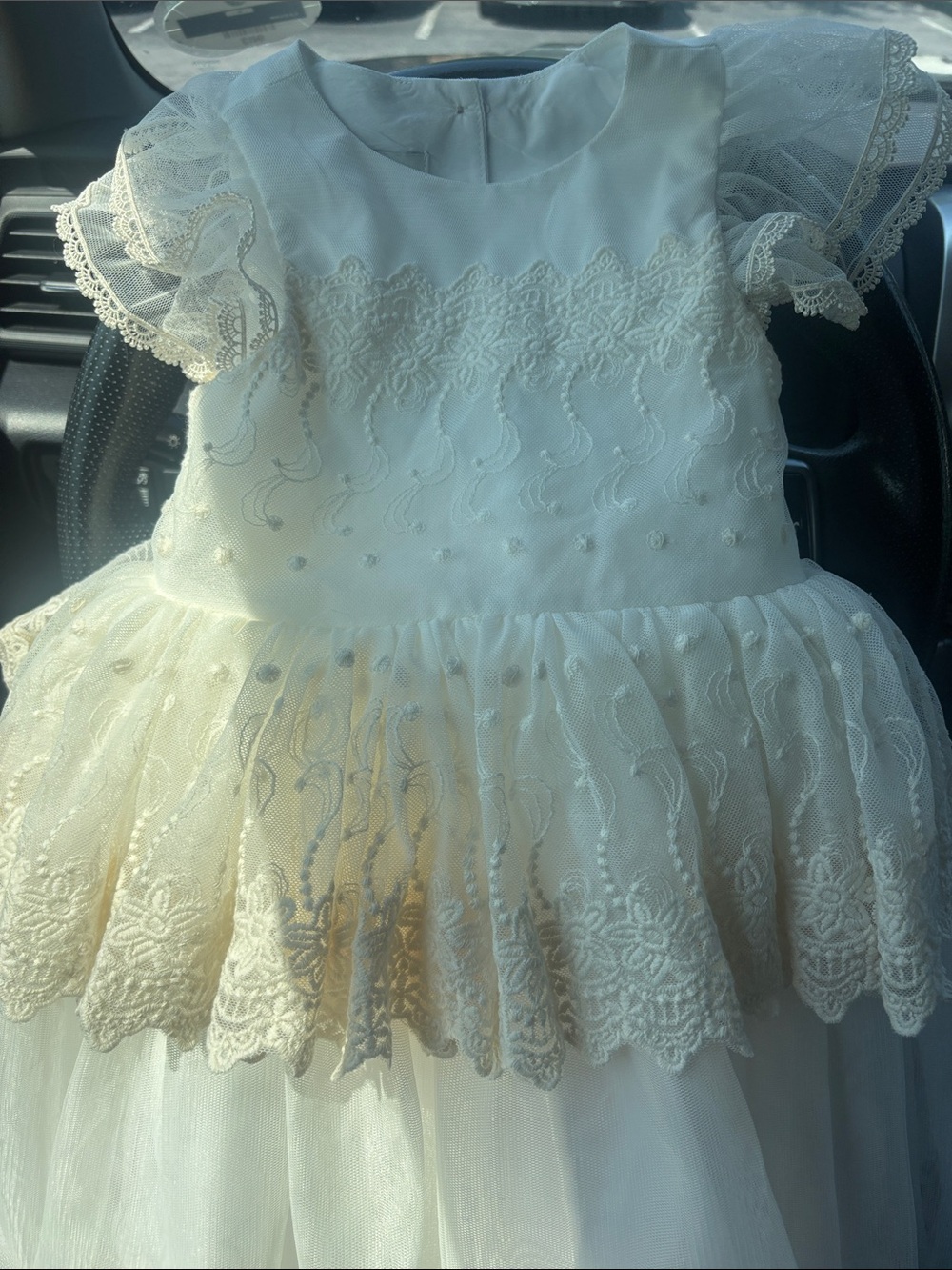 Pippa & Julie Ivory Lace Tulle Party Dress for Girls